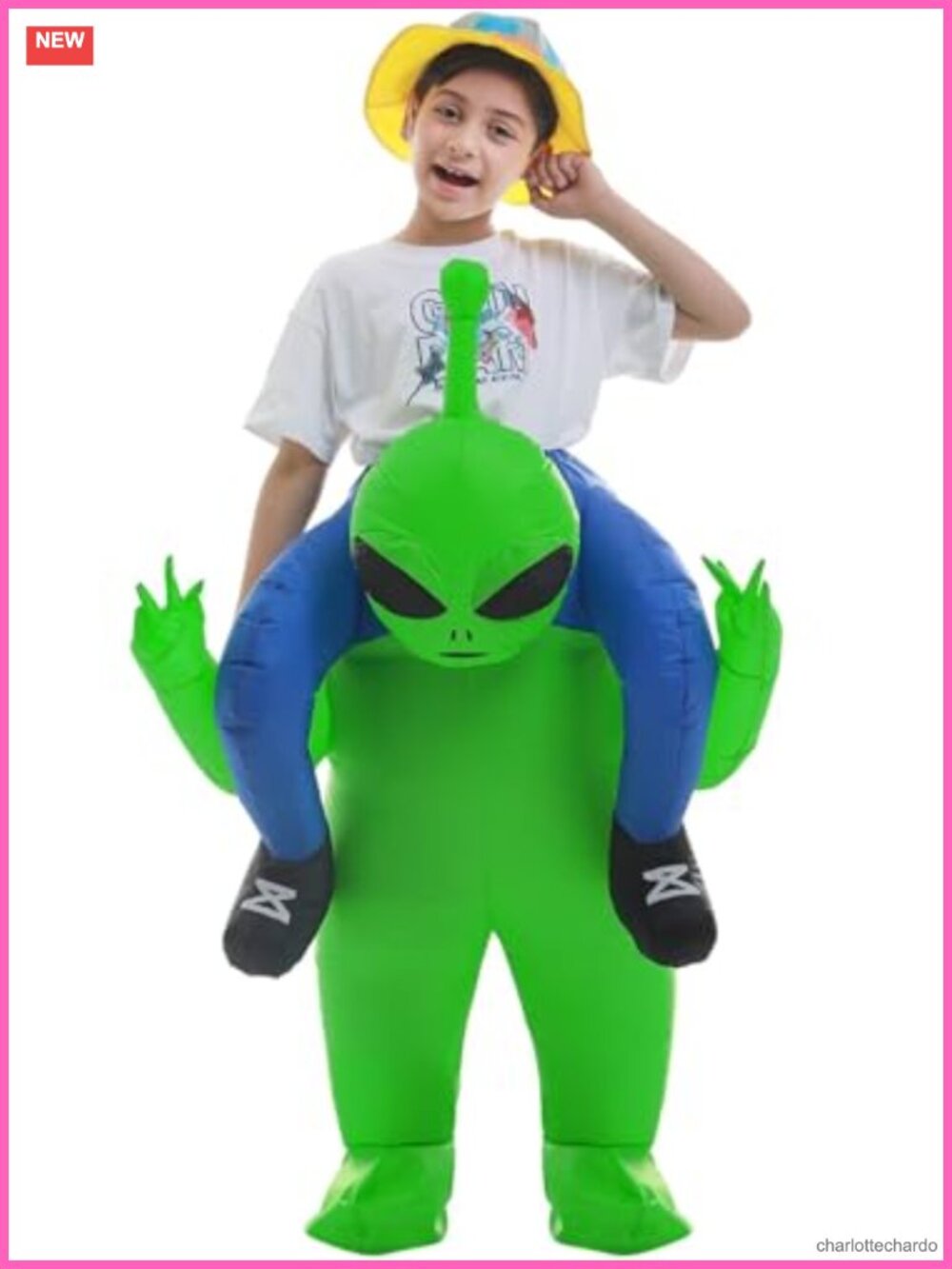 Inflatable Alien Costume Funny Halloween Ride-On Blow Up Kids